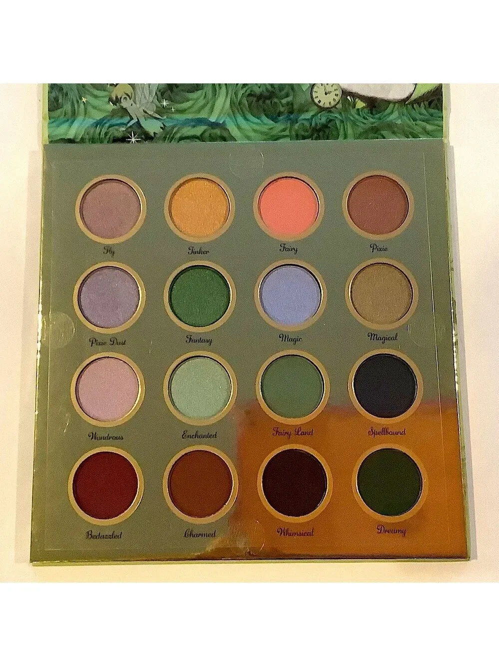 Disney Tinker Bell 16 Color Eyeshadow Palette With Mirror New